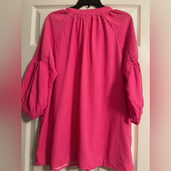 Misses Pink & White Polka Dot Blouse - Picture 2 of 4